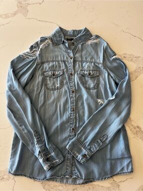 BDG distressed denim shirt